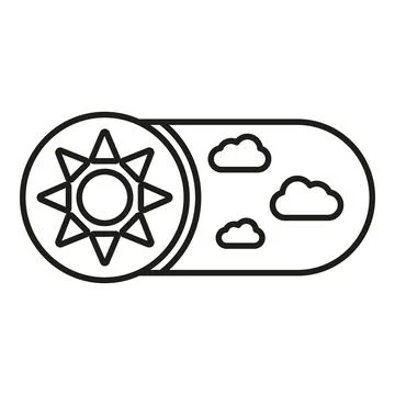 Toggle switch icon changing from sun to clouds 스톡 일러스트