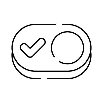 Toggle switch icon with checkmark for settings Illustrazione stock