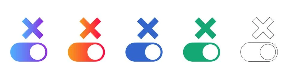 Toggle Switch Off Icon Collection 스톡 일러스트
