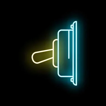 Toggle switch icon glowing neon outline design Stock Illustration