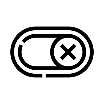 Toggle switch icon indicating off state, disabling function Stock Illustration
