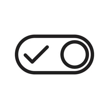 Toggle switch icon linear logo mark in black and white Stock Illustration