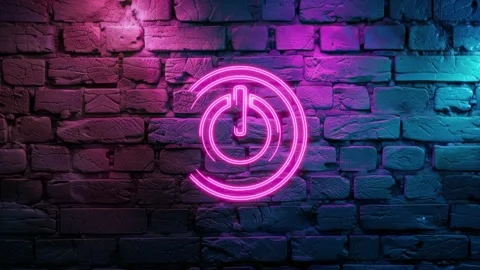 Toggle Switch Icon neon on brick wall background Stock Footage 276427467
