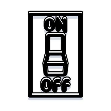 Toggle switch icon with on off options Stock Illustration