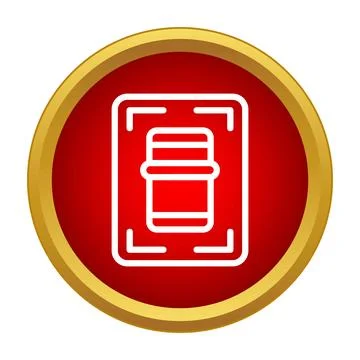 Toggle switch icon in red circle button Stock Illustration