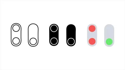 Toggle switch icon set Stock Illustration