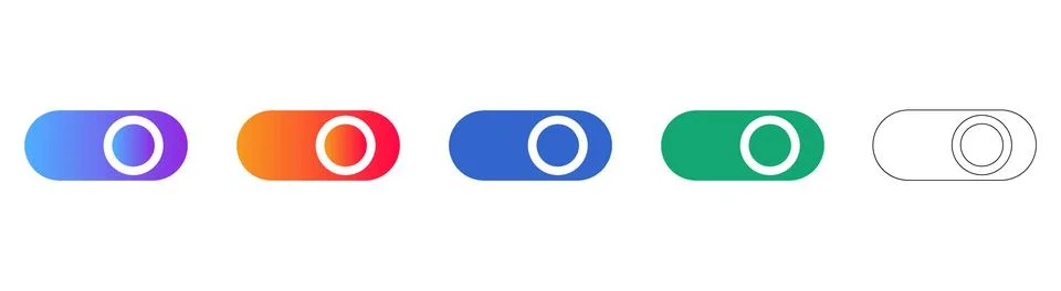 Toggle Switch Icon Set for UI イラスト素材