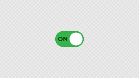 Toggle switch icon showing on off text while toggling, smooth interface ani.. Stock Footage 314604773