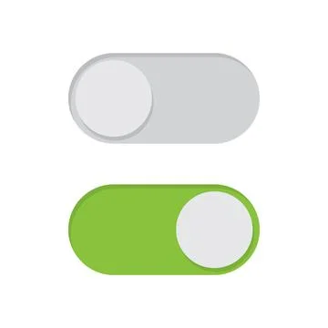 Toggle Switch Icons Set. Green on White Background. Vector Stock Illustration