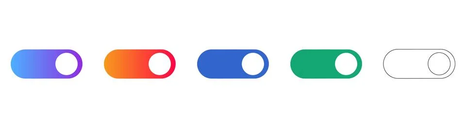 Toggle Switch Icons for UI Settings Stock Illustration