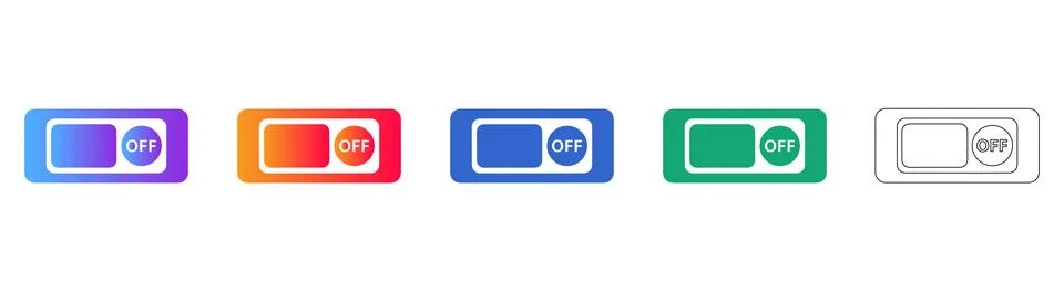 Toggle Off Switch Interface Icons Set 库存插图