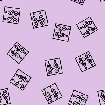 Toggle switch line vector seamless pattern Stock Illustration