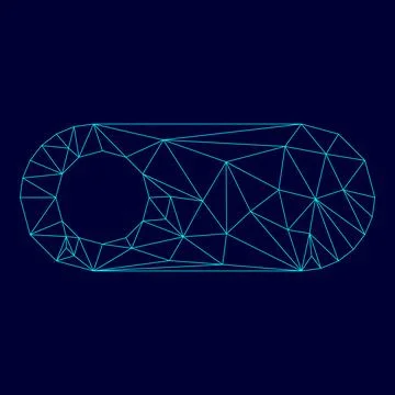 Toggle switch low poly triangulation triangulated polygonal electric cyan blu Stock Illustration