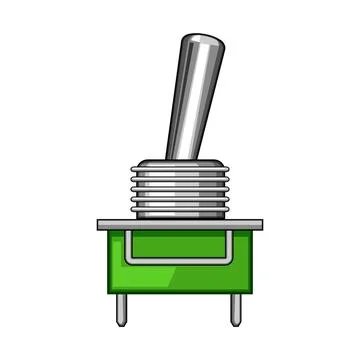 Toggle switch with metal lever in upward position Illustrazione stock