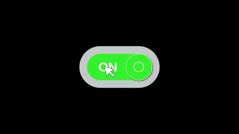 Toggle switch ON OFF mouse click animation isolated on black background Stock-Footage 333094010