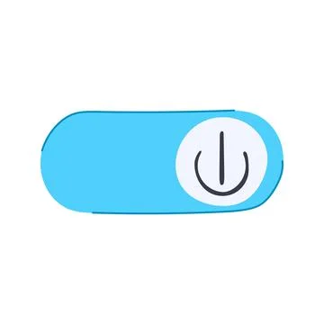 Toggle switch with power symbol button for interface Illustrazione stock