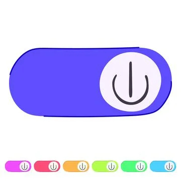 Toggle switch with power symbol button for interface graphic Stock Illustration