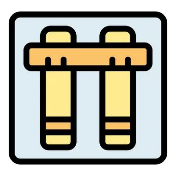 Toggle switch showing on and off positions in colorful icon design Illustrazione stock