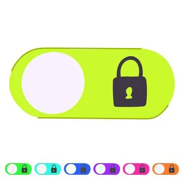 Toggle switch showing secured locked privacy access control graphic Stockillustratie