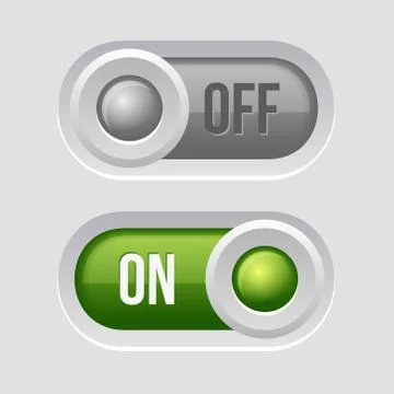 Toggle Switch Sliders On and Off position. イラスト素材