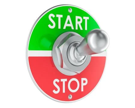 Toggle switch start and stop sections, 3D rendering 스톡 일러스트