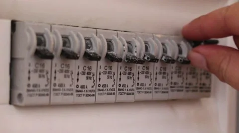 Toggle switch, tumbler, circuit breaker 3 Stock Footage 44357024