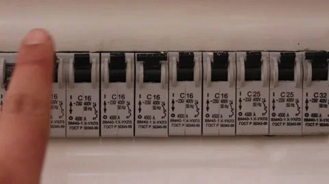Toggle switch, tumbler, circuit breaker 5 Stock Footage 44357448