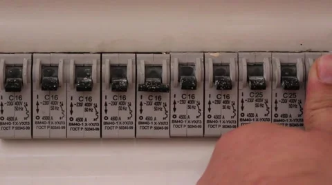 Toggle switch, tumbler, circuit breaker 6 Stock-Footage 44357554