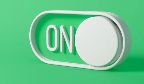 On off toggle switch turned on. Business startup concept. 3D Rendering 库存插图