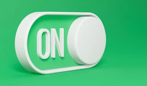 On off toggle switch turned on. Business startup concept. 3D Rendering 库存插图