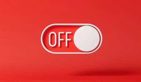 On off toggle switch turned on. Business startup concept. 3D Rendering 库存插图