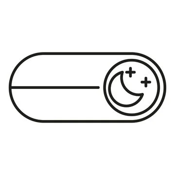 Toggle switch turning on dark mode setting Illustrazione stock