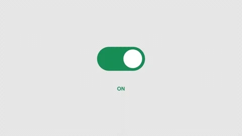 Toggle Switch On UI Animation Motion Graphic Alpha Channel 4K Light Stock Footage 340182937