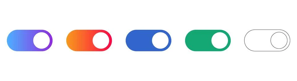 Toggle Switch UI Control Icon Collection 스톡 일러스트