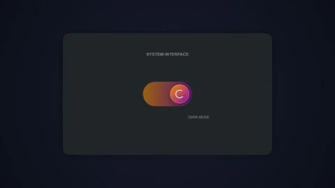 Toggle Switch UI Element for App Interface: Dark Mode Activation Stock Footage 348421737