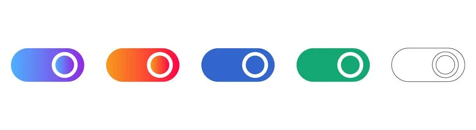 Toggle Switch UI Element Icon Set Stock Illustration