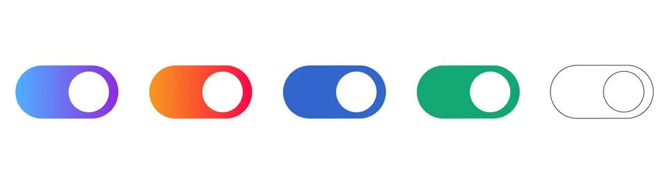 Toggle Switch UI Element Icons for Web Interfaces Illustration