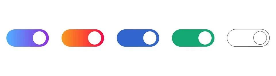 Toggle Switch UI Icon Set for Digital Interfaces Stock Illustration