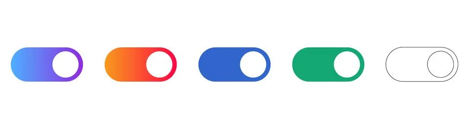 Toggle Switch UI Icon Set 스톡 일러스트