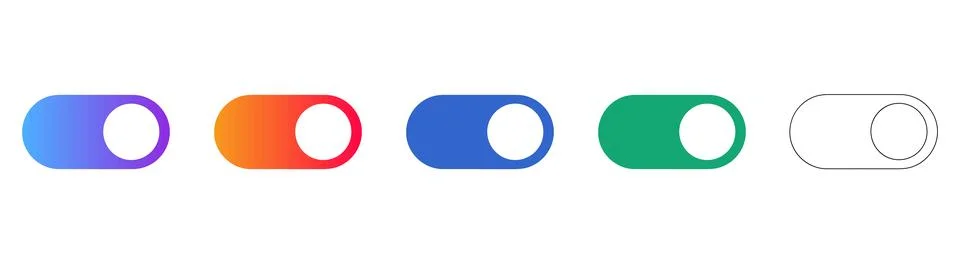 Toggle Switch UI Interaction Icon Set Stock Illustration