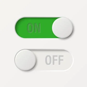 Toggle Switch Vector Set. Realistic Toggle Switch Vector Illustration. On Off Illustrazione stock