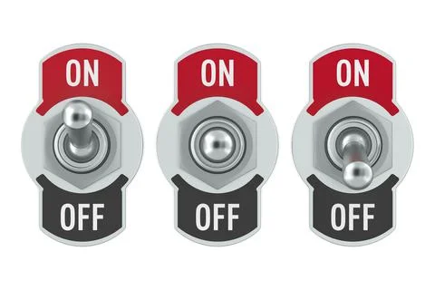 Toggle switch on white background. Isolated 3D illustration Ilustração Stock