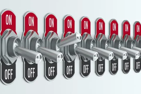 Toggle switch on white background. Isolated 3D illustration 스톡 일러스트