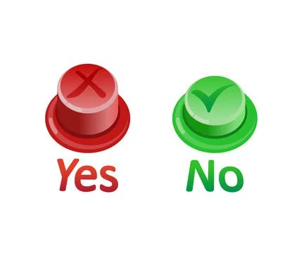 Toggle switch. Yes and no. On white background. Vector illustration. 스톡 일러스트