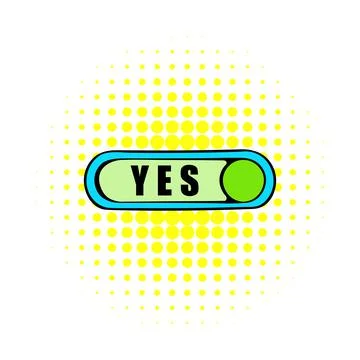 Toggle switch in Yes position icon, comics style Stock-Illustration