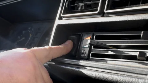 Toggle switches and sliders in an old car are powered by human hands Video stock 105141624