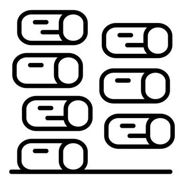 Toggle switches representing options, settings, and preferences in a clean Illustrazione stock
