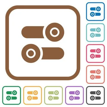 Toggle switches simple icons 库存插图