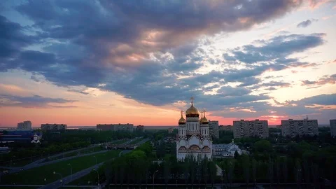 Togliatti Sunset Stock Footage 102184616