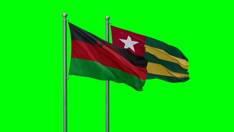 Togo and Malawi two flags Stock Footage 295178234